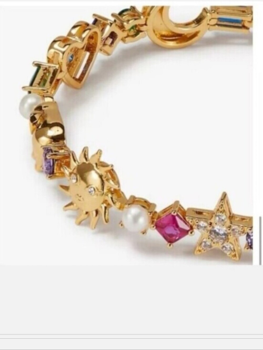Kate Spade Gold-Tone Multicolor Celestial & Charm Bracelet - Women Jewelry - Picture 9 of 11